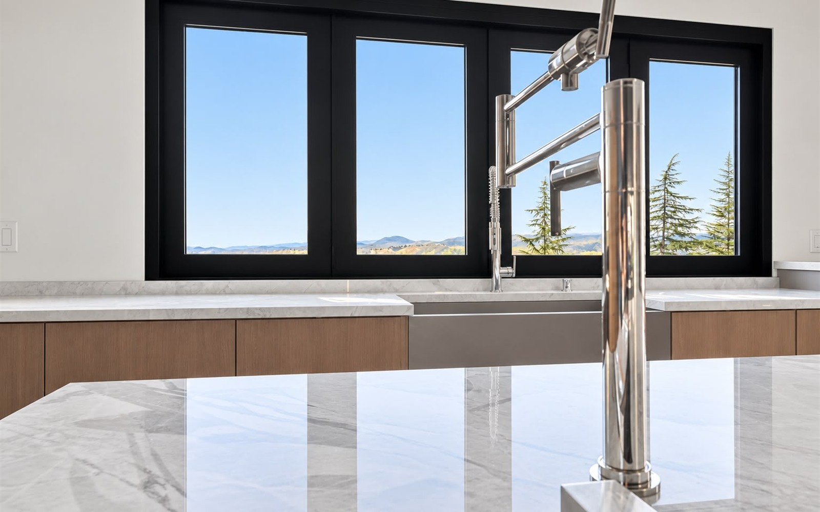 Finished luxury kitchen faucet installation by Prime Time Plumbing