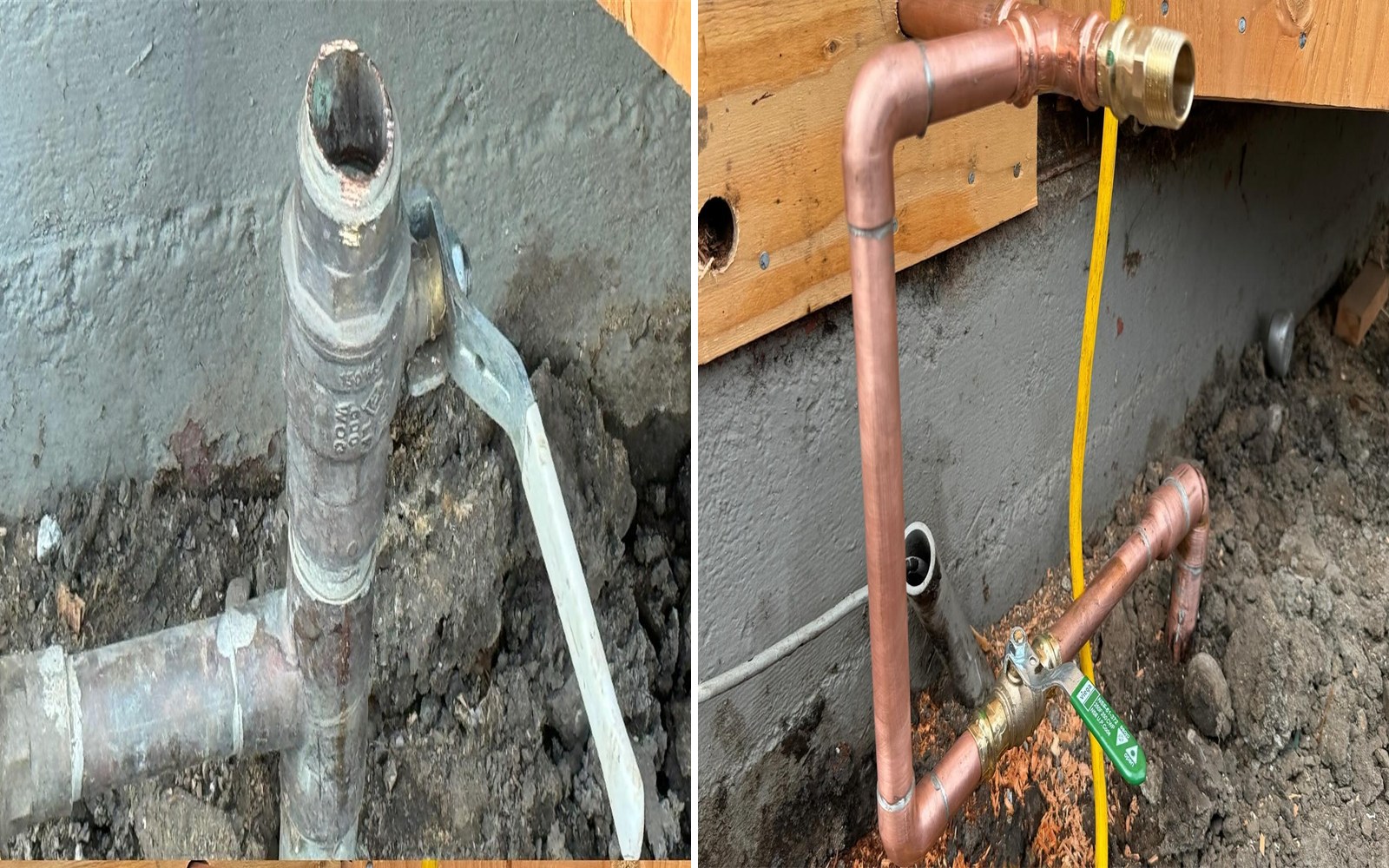 Before and after main water shut-off valve upgrade